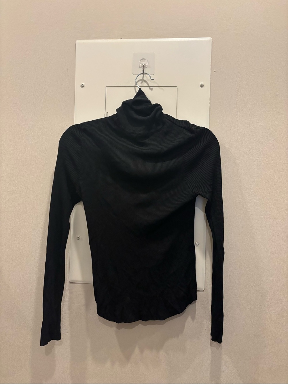 Zara Black Ribbed Turtleneck Top